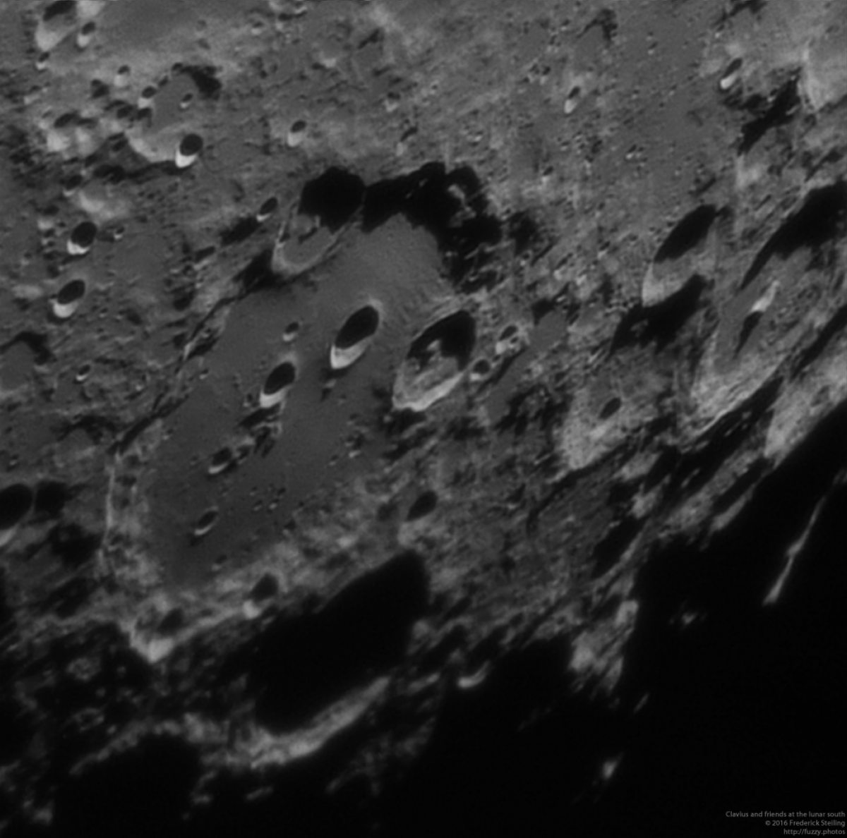 Clavius and neighboring southern impacts