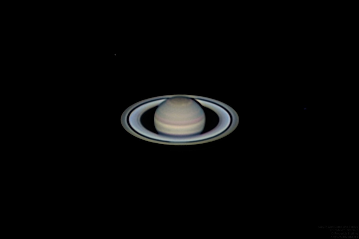 Saturn with Dione and Tethys